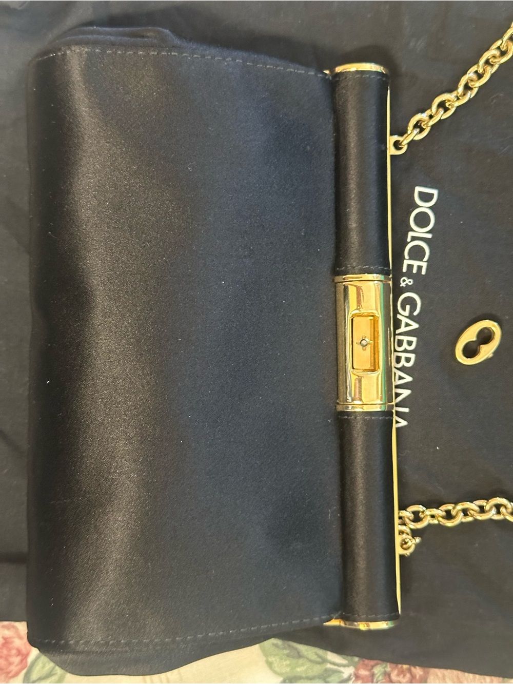 Dolce & Gabbana Black Marlene Satin Evening Bag - Picture 2 of 6